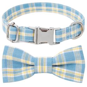 Plaid Dog Collar with Bow Pet Gift Adjustable Soft and Comfy Bowtie Collars for Small Medium Large Dogs (Colour: Style 1, Size: M 2.5x50cm)