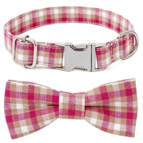 Plaid Dog Collar with Bow Pet Gift Adjustable Soft and Comfy Bowtie Collars for Small Medium Large Dogs (Colour: Style 3, Size: S 2.0x40cm)