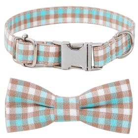 Plaid Dog Collar with Bow Pet Gift Adjustable Soft and Comfy Bowtie Collars for Small Medium Large Dogs (Colour: Style 5, Size: XS 1.0x30cm)