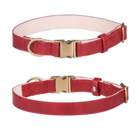 Leather dog collar; Leather Dog Collar Soft Padded Breathable Adjustable Tactical Pet Collar with Durable Metal Buckle for Small Medium Large Dog (Colour: Leather, Size: M code)