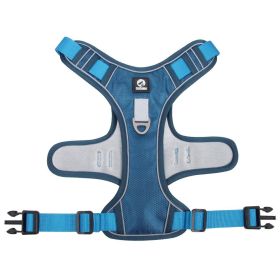 Dog Harnesses; Cross border New Pet Towing Rope Vest Large Dog Chest Strap Reflective Explosion proof Flushing Dog Towing Rope (Specification (L * W): S, Colour: Lake Blue)
