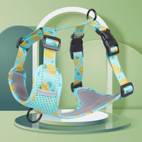Dog Harnesses; New style dog chest strap vest type big dog chest strap explosion-proof flush walking dog rope reflective pet traction rope (Specification (L * W): XL, Colour: Lake Blue)