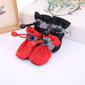 4pcs Dog Shoes; Large Pet Waterproof Chihuahua Anti-slip Boots Puppy Cat Socks Botas S/M/L/XL (Color: Black, Size: S)