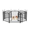 Dog Playpen Indoor 24-inch 8 Panels Metal Dog Pen Pet Dog Fence Outdoor Exercise Pen with Doors