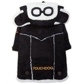Touchdog 'Tuskegee' Aero-Vintage Designer Dog Coat (Color: Black, Size: Medium)