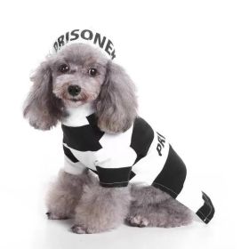Pet Life Striped Retro Inmate Prisoner Pet Dog Costume Uniform (Color: Black / White, Size: Medium)
