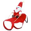 Pet Christmas Costumes Red Winter Coat for Dog Riding Santa Claus with Bell