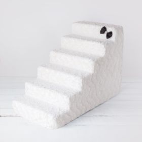 Luxury Pet Stairs (Color: Classy Ivory, Size: 6 - Step)
