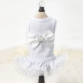Royal Princess Dog Dress (Color: White, Size: MD)