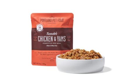 Portland Pet Food Company Homestyle Wet Dog Food Topper, 9-oz pouch, case of 8 (Recipe: Chicken & Yams)