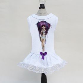 Vixens Dog Dress (Color: White, Size: S)